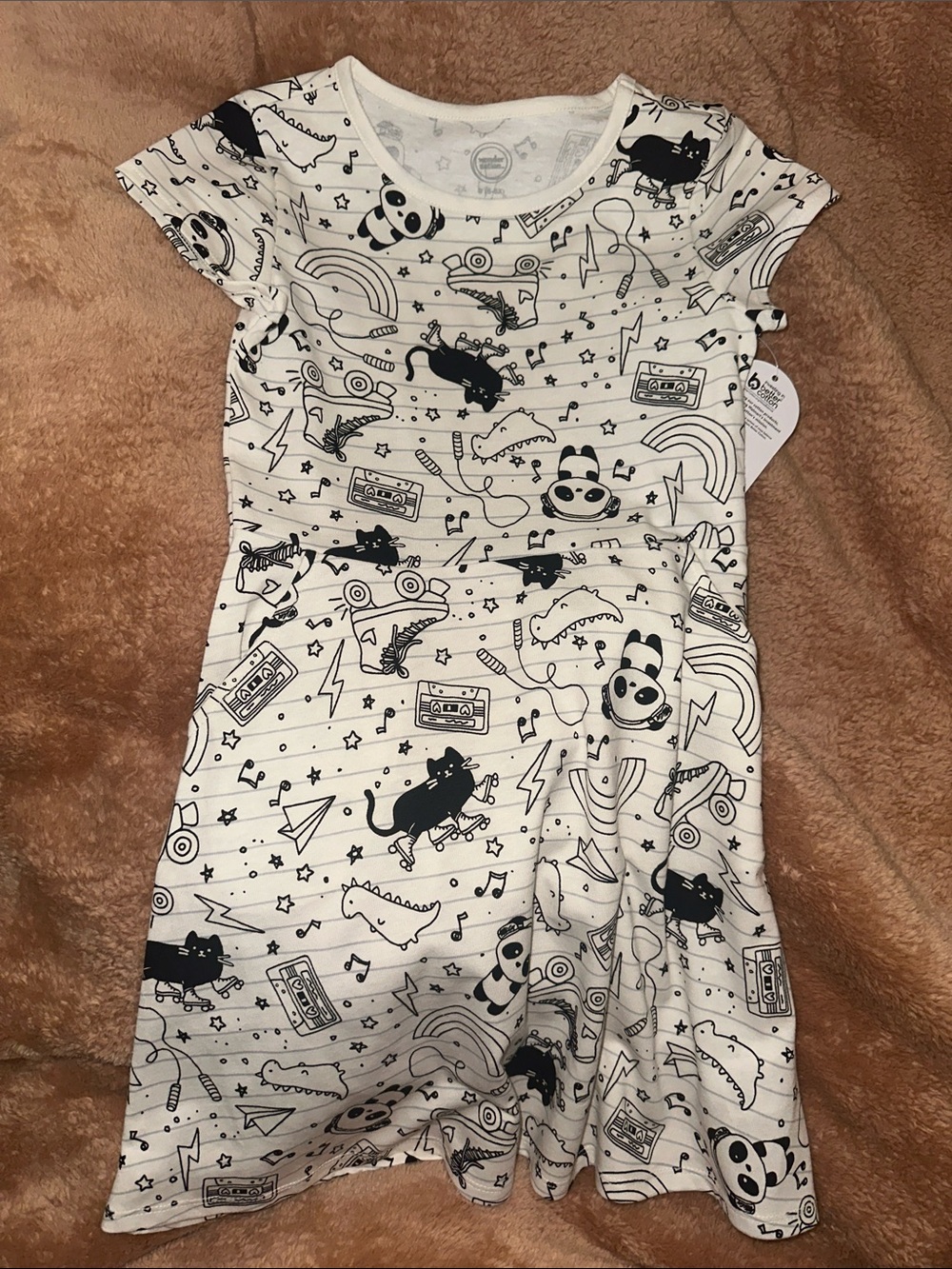 wonder nation White Graphic Print Tee Dress